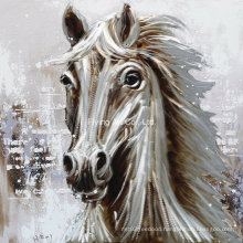 White Horse Aluminum Base Animal Oil Painting
